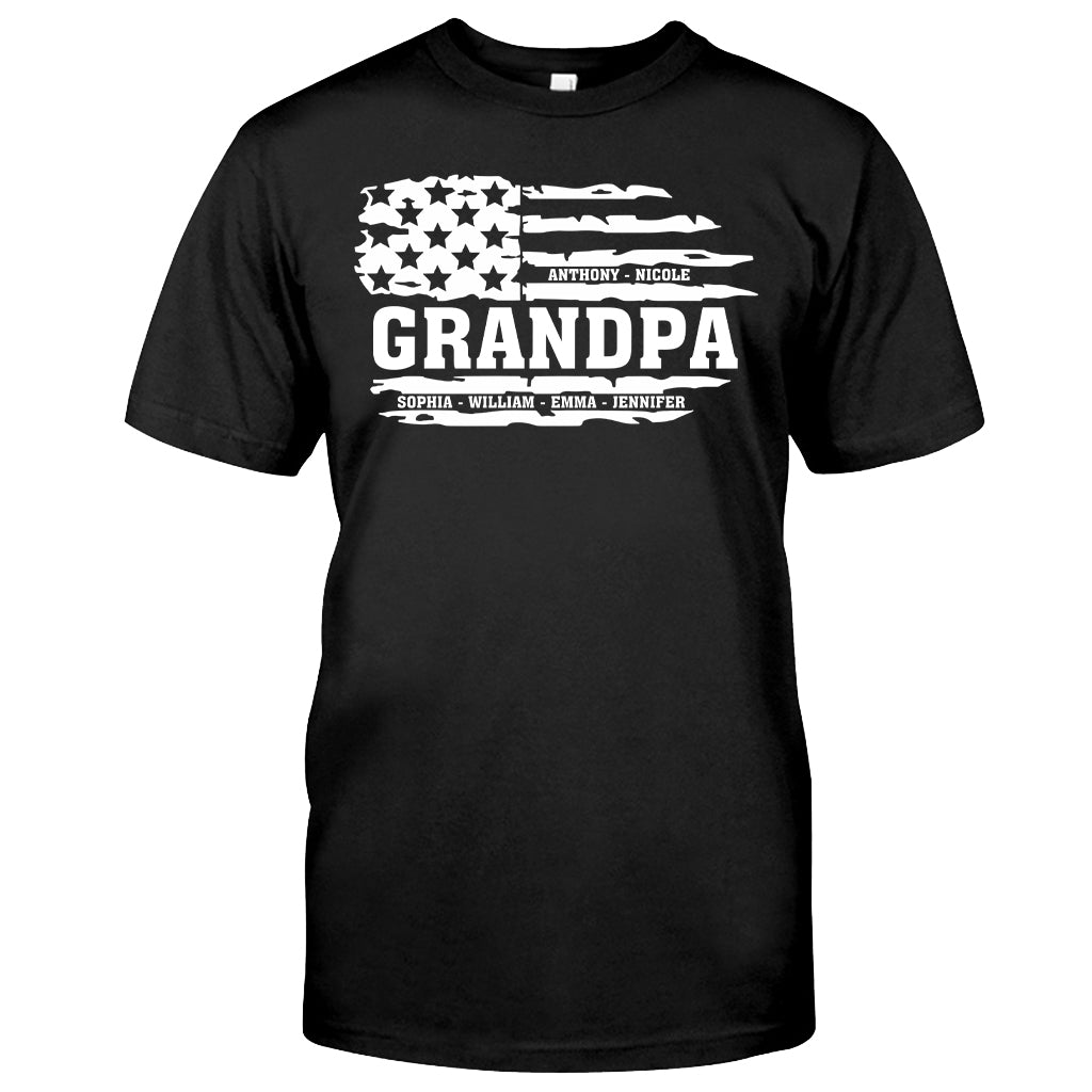 T-shirt et sweat à capuche personnalisés « Grand-père drapeau américain »