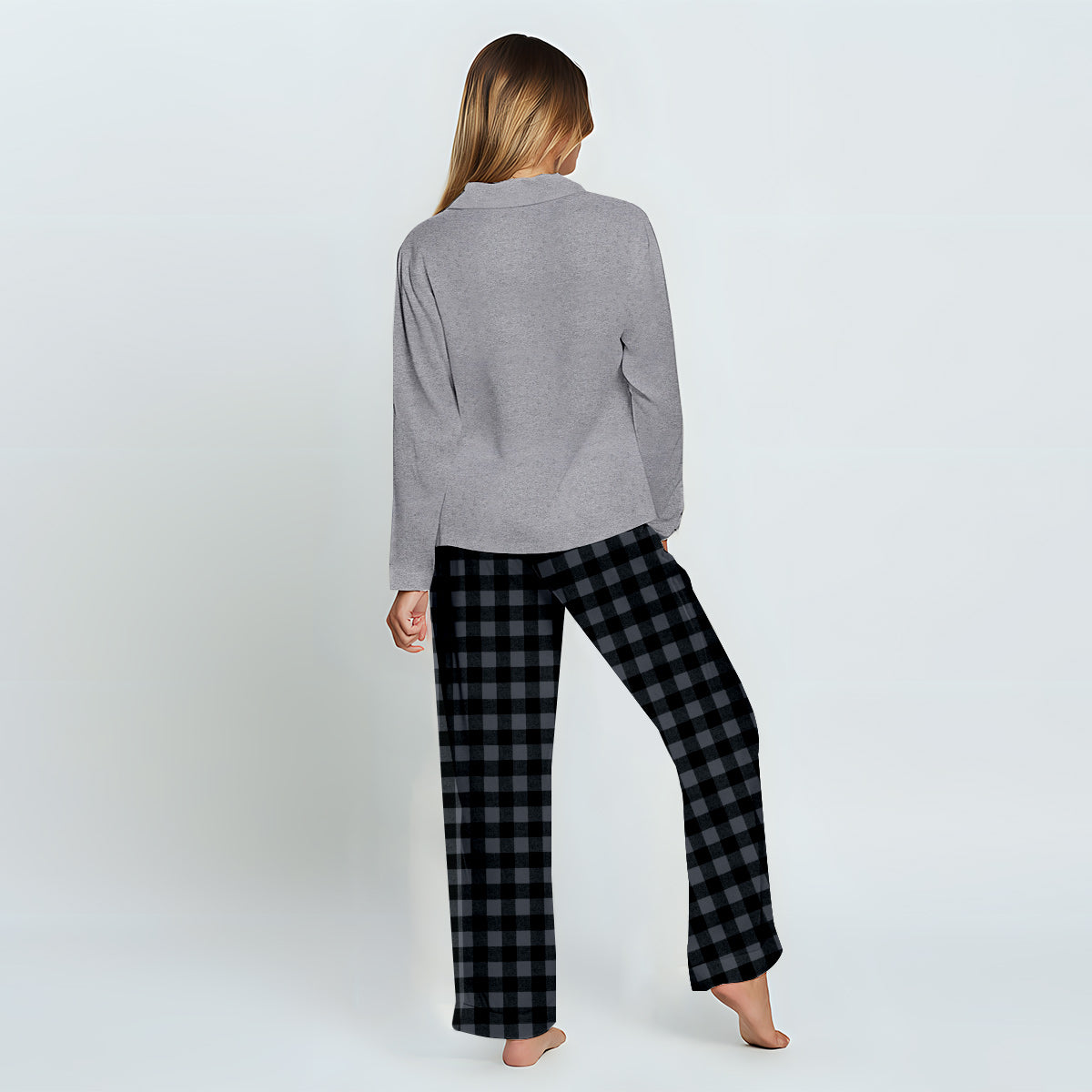 Le Père Noël n'est pas le seul à arriver - Pyjamas boutonnés personnalisés pour couples