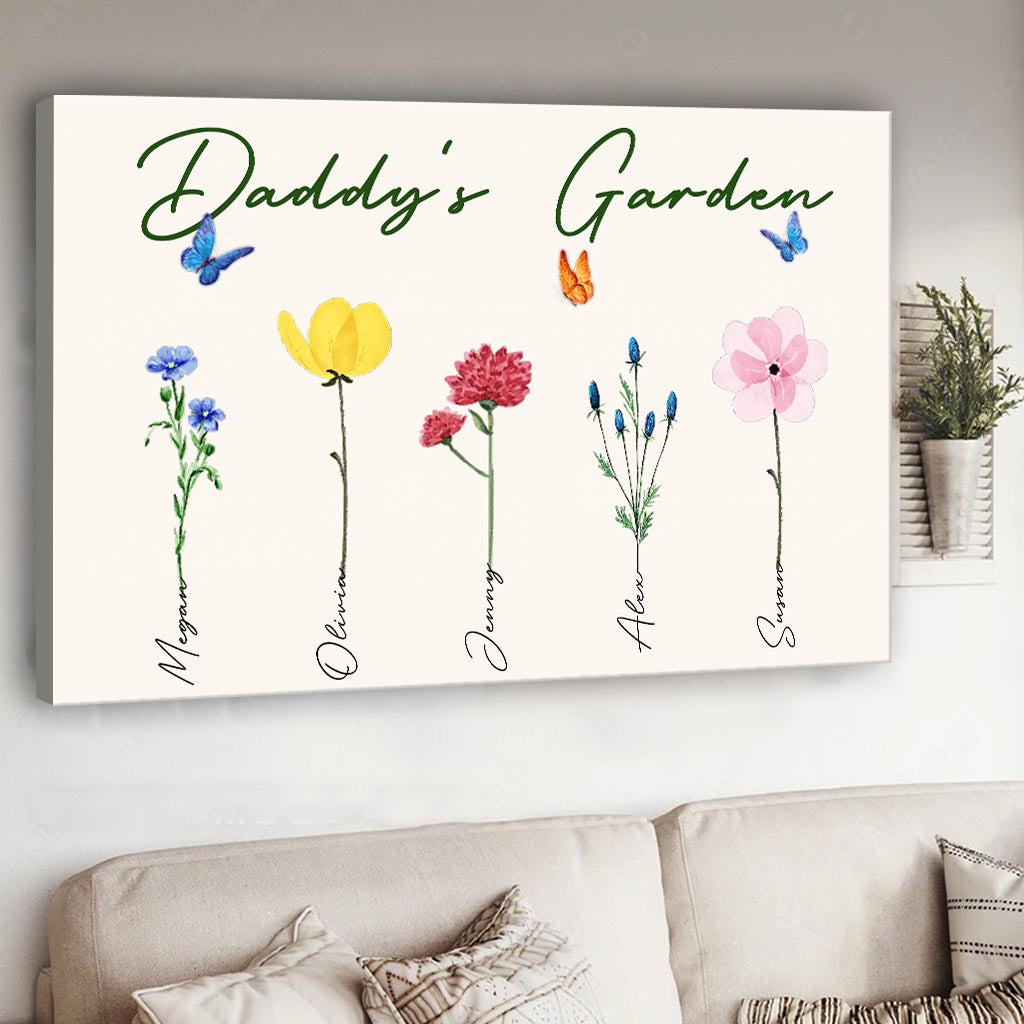 Le jardin de grand-mère - Cadeau pour grand-mère, grand-père, maman, papa - Toile et affiche personnalisées