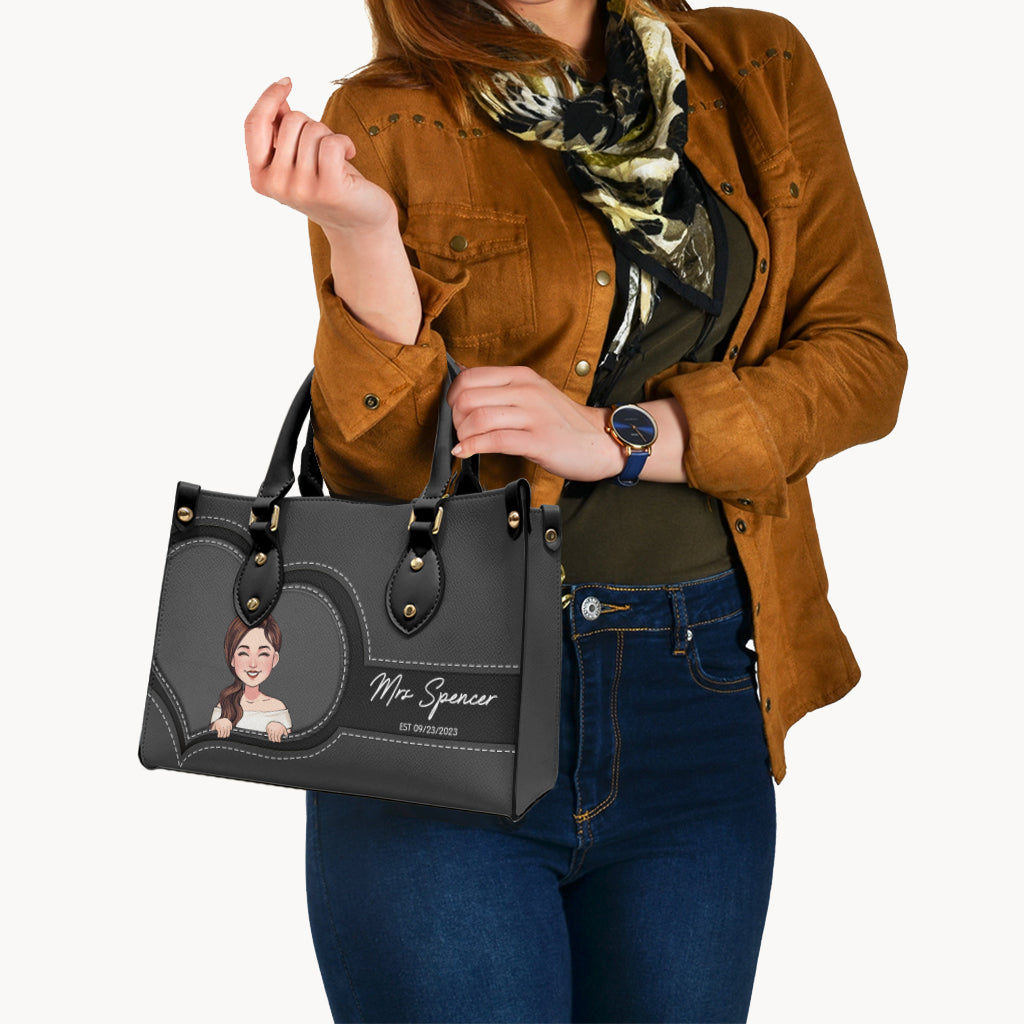 Cadeau de mariage pour la mariée - cadeau de mariage pour la mariée et les demoiselles d'honneur - Sac à main en cuir personnalisé