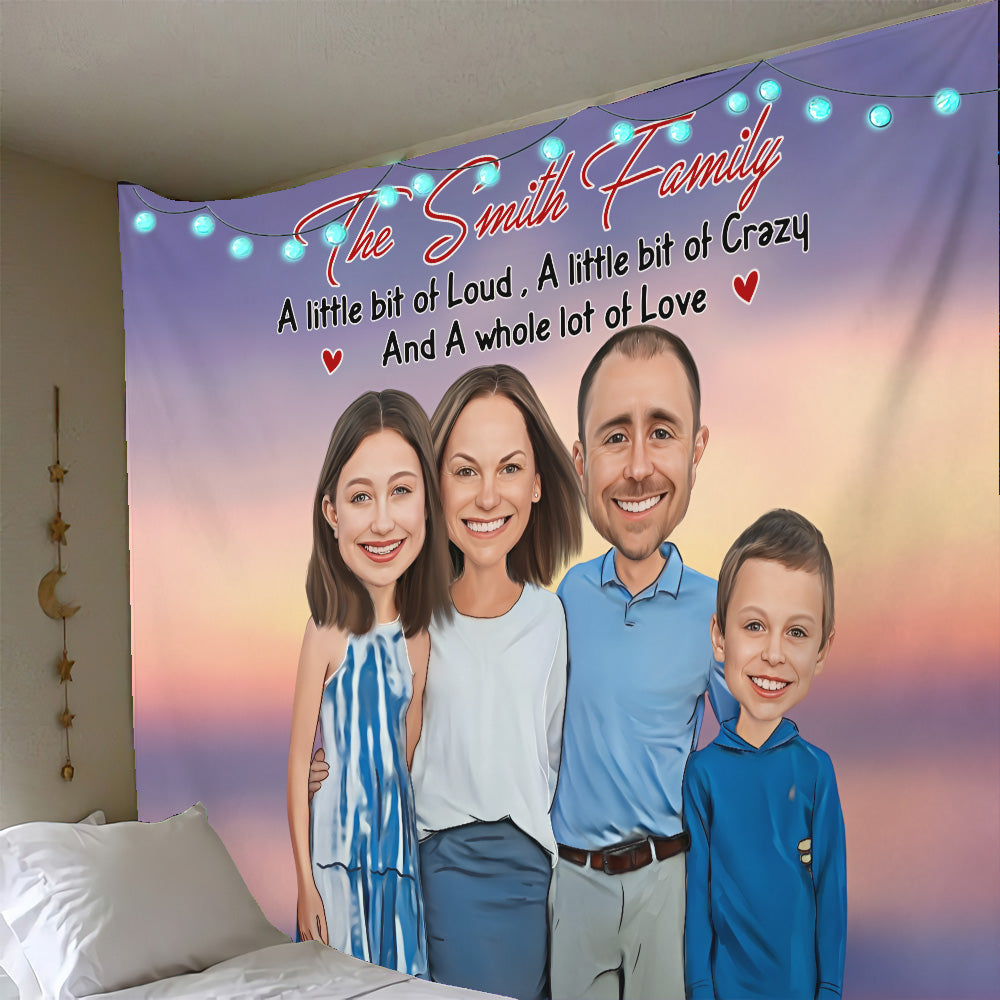 A Whole Lot Of Love - Personalized Family Wall Tapestry