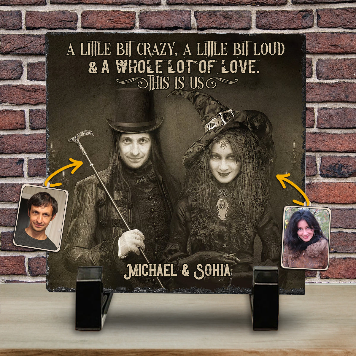 Jusqu'à ce que la mort nous sépare - Pierre carrée personnalisée pour couple