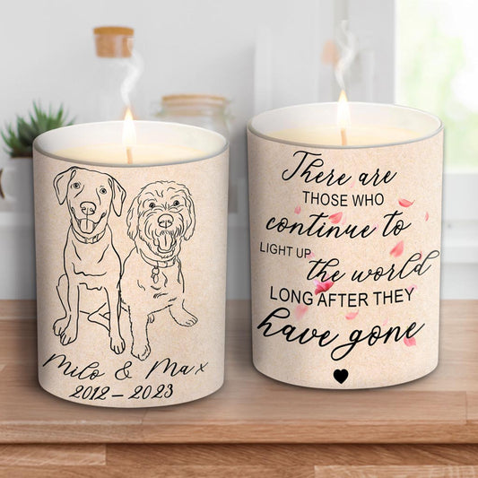 Il y a ceux qui continuent d'illuminer le monde - Cadeau pour les amoureux des chiens, ceux qui ont perdu leur chat ou leur chien - Bougie personnalisée avec couvercle en bois