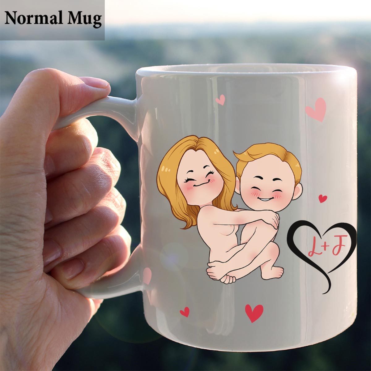 J'aime sa barbe, j'aime ses fesses - Mug personnalisé pour couple