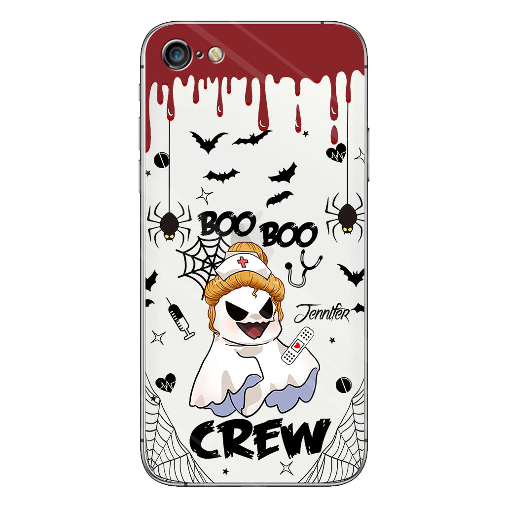 Boo Boo Crew - Étui de téléphone transparent personnalisé pour infirmière