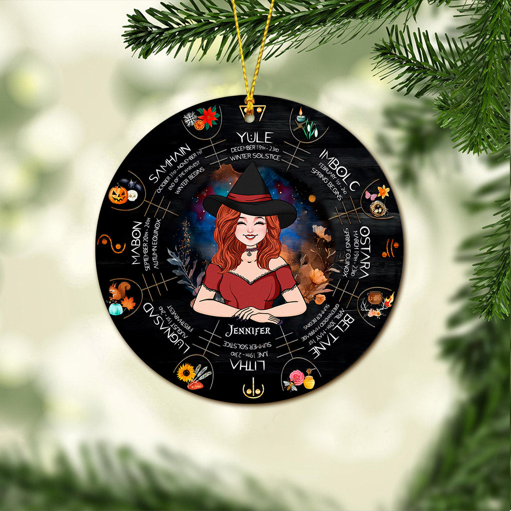 Wheel Of The Year - Personalized Witch Ornament