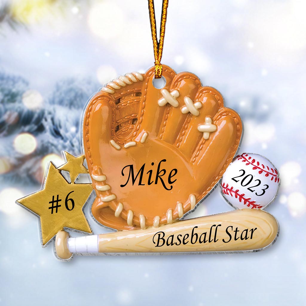 Baseball Star - Personalized Baseball Ornament