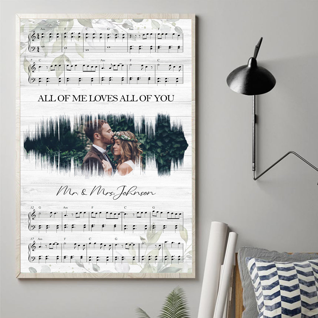 All Of Me Loves All Of You - Personalized Husband And Wife Canvas And Poster