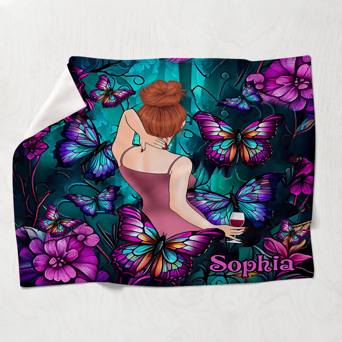 Juste une fille qui aime les papillons - Couverture papillon personnalisée