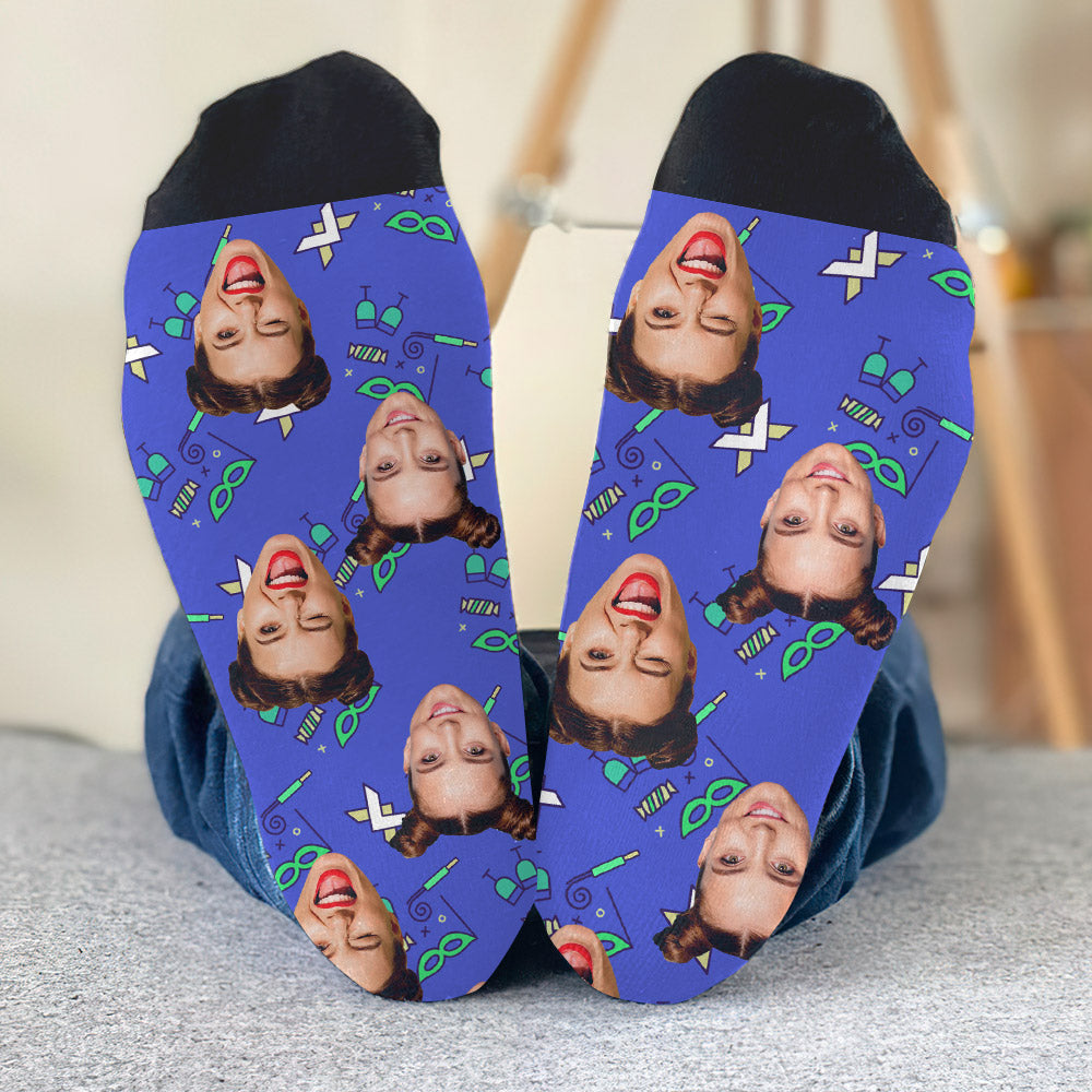 Chaussettes personnalisées pour meilleures amies - Motifs personnalisés pour fêtes -