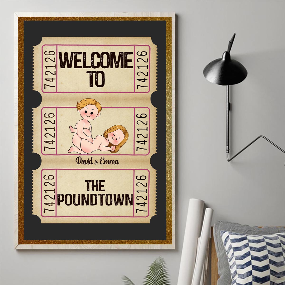 Welcome To The Poundtown Inappropriate Adult - Personalized Couple Canvas And Poster