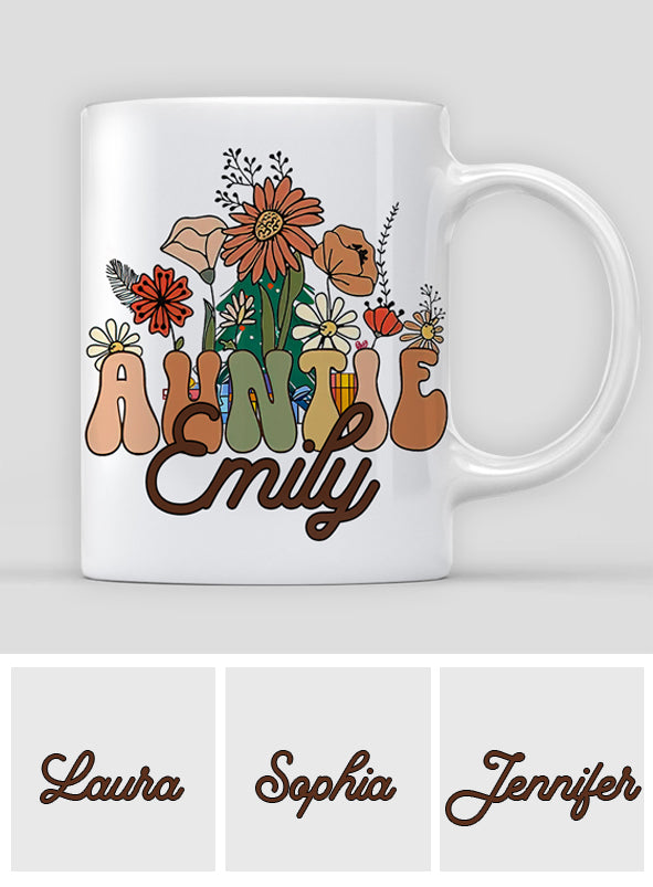 Auntie - Gift for Aunt - Personalized Mug