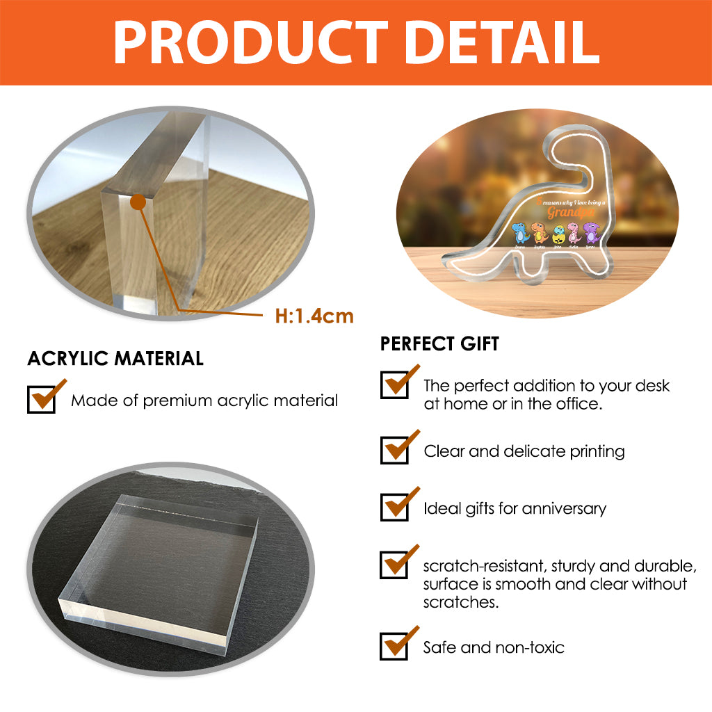 Pourquoi j'aime être mamie ? – Cadeau pour grand-mère, maman, tante, grand-père – Plaque acrylique personnalisée.