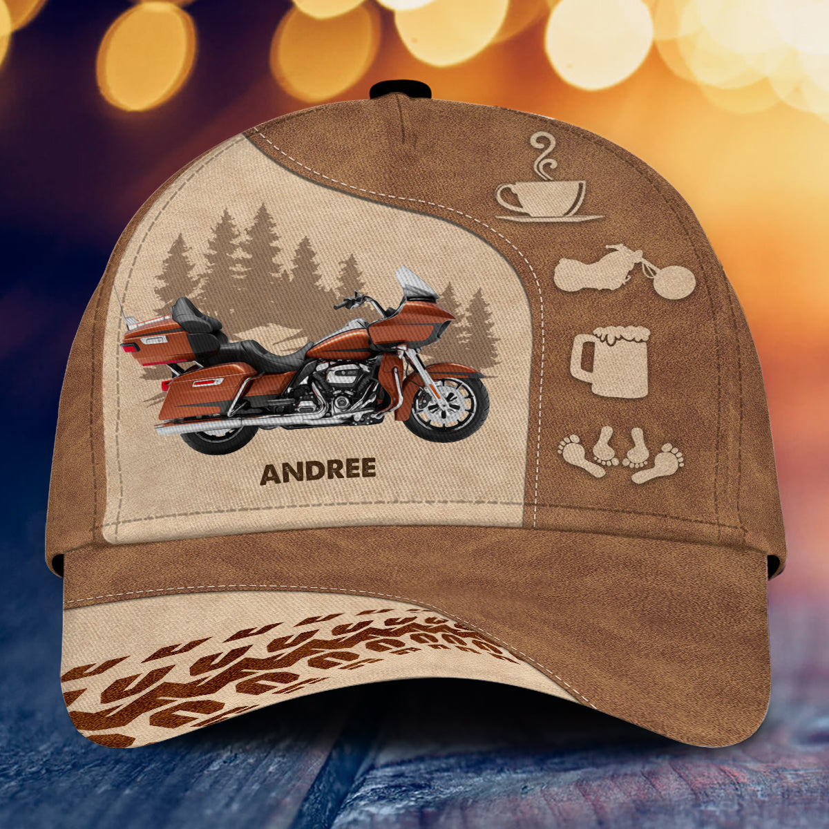 Happy Life - Casquette de motard classique personnalisée