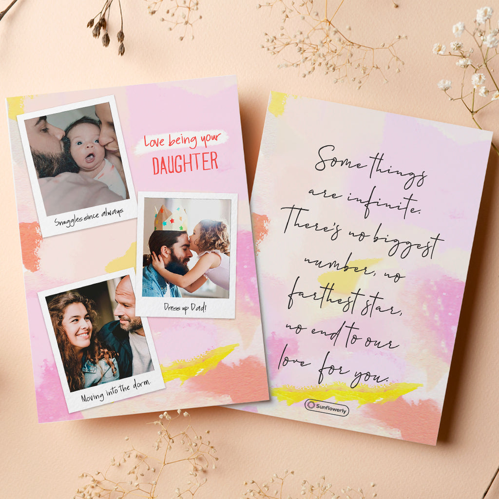 Je t'aime, ma fille - Carte de vœux personnalisée