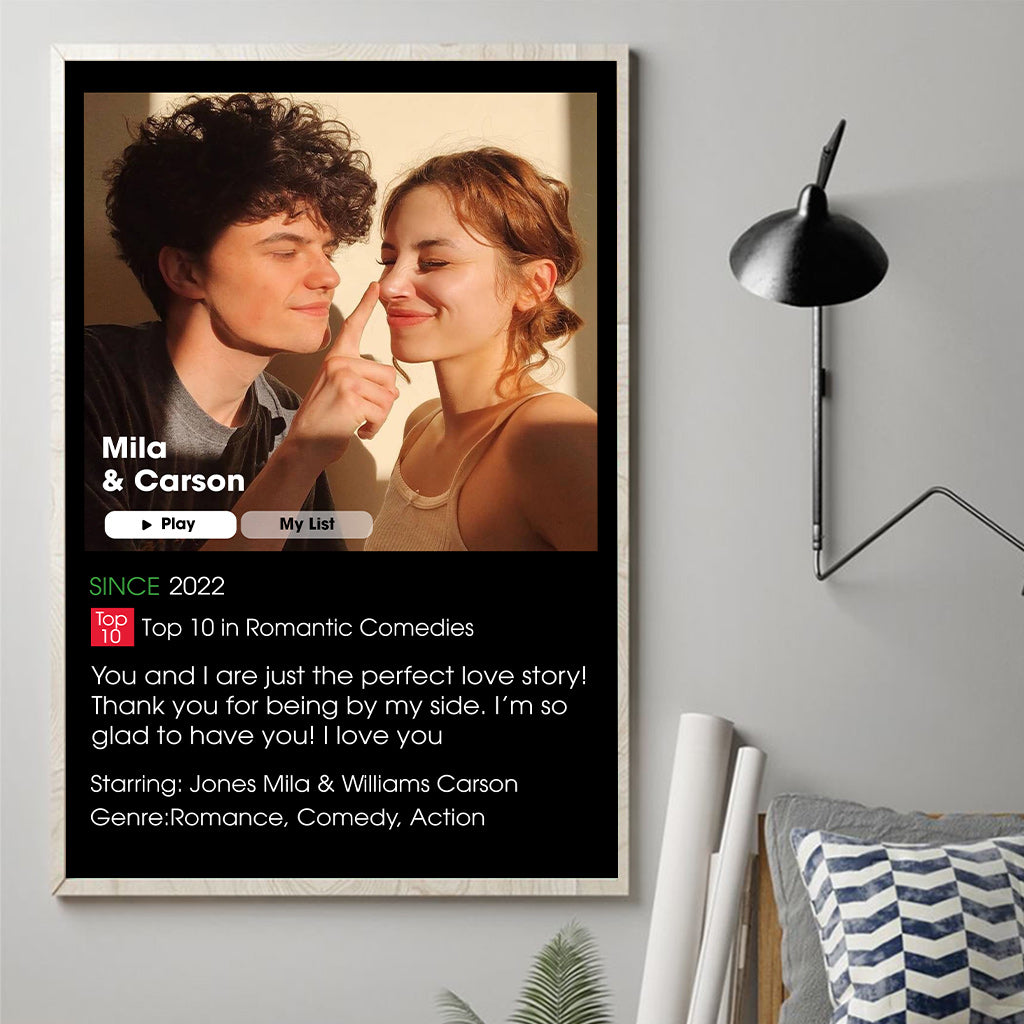Notre film romantique - Toile et affiche personnalisées pour couples