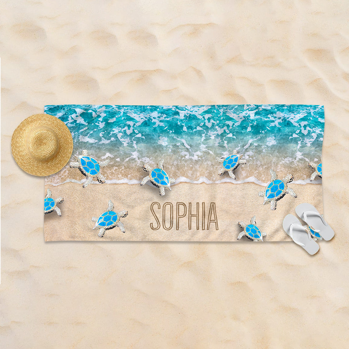 Serviette de plage personnalisée « Into the Sea » pour les amoureux de la mer