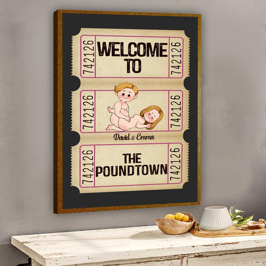 Bienvenue à Poundtown ! Adulte inapproprié - Toile et affiche personnalisées pour couples