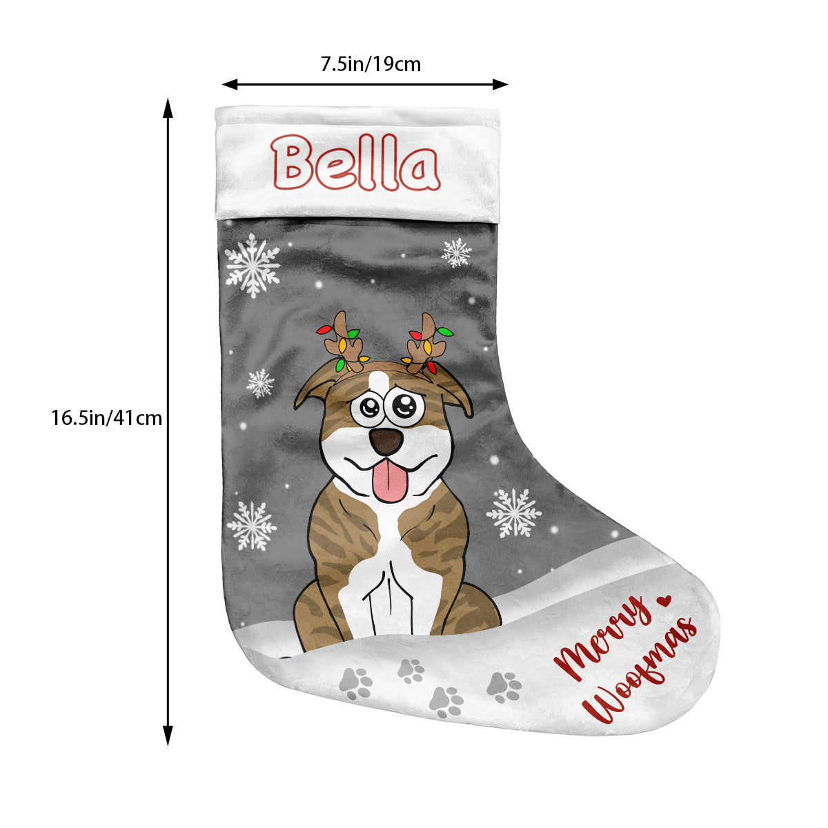 Joyeux Woofmas - Chaussettes de Noël personnalisées pour chiens