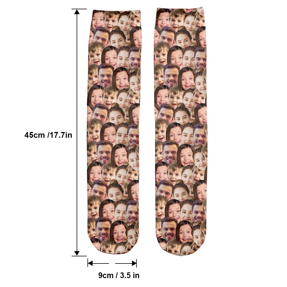 Chaussettes personnalisées pour toute la famille avec motif imprimé personnalisable