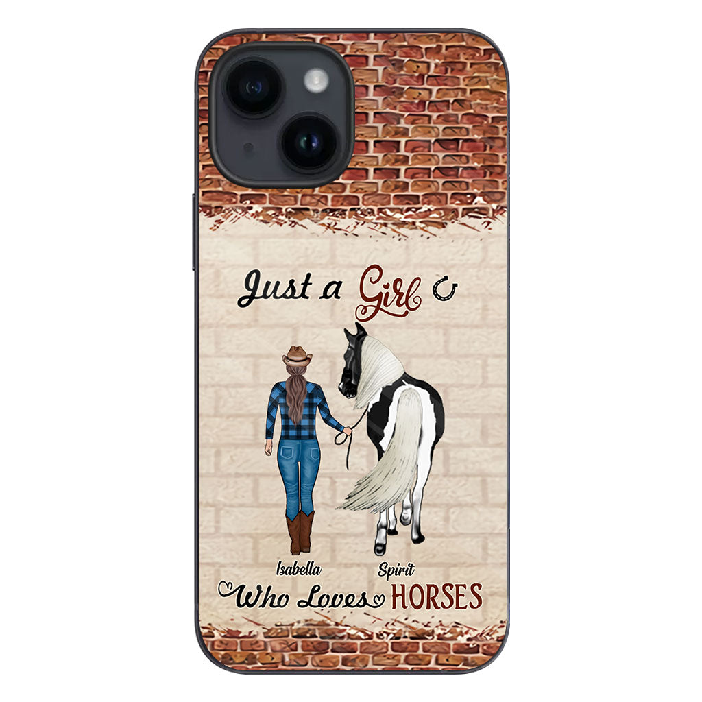 Une fille qui aime les chevaux - Coque de téléphone personnalisée avec motif cheval