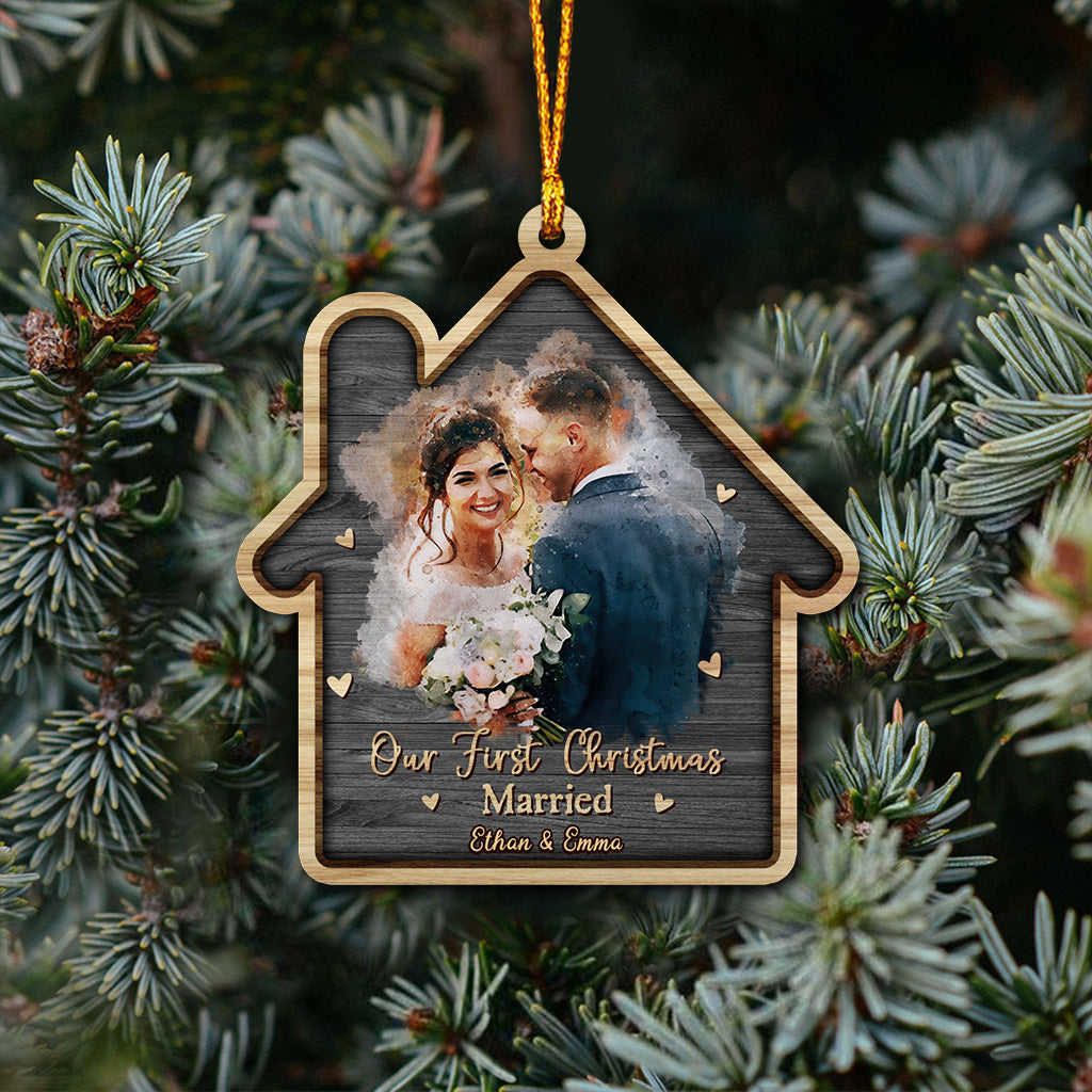 Notre premier Noël - Ornement personnalisé pour mari et femme