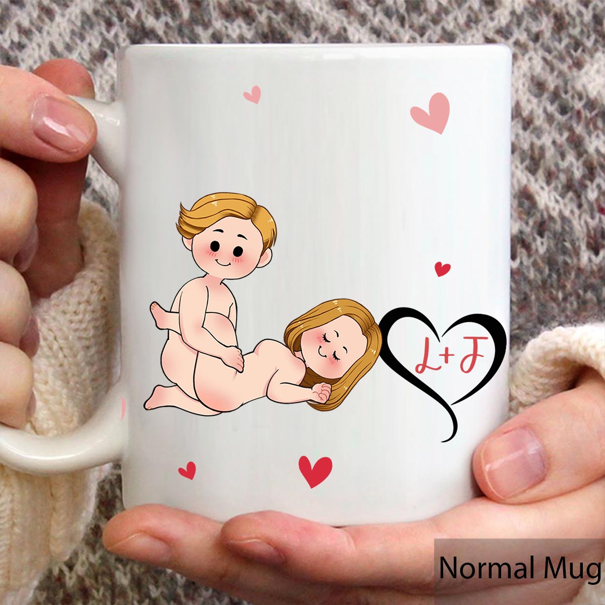 J'aime sa barbe, j'aime ses fesses - Mug personnalisé pour couple