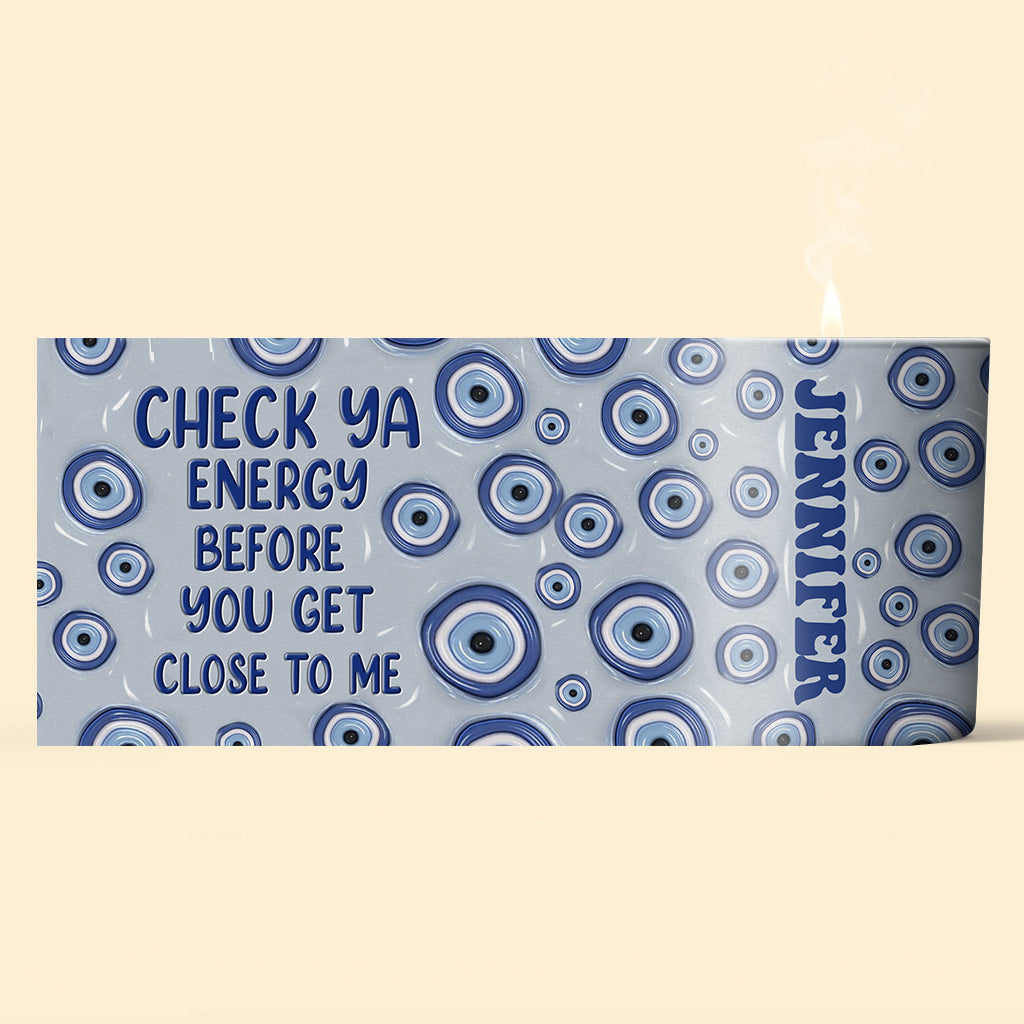 Check Ya Energy - Bougie de sorcière personnalisée avec couvercle en bois