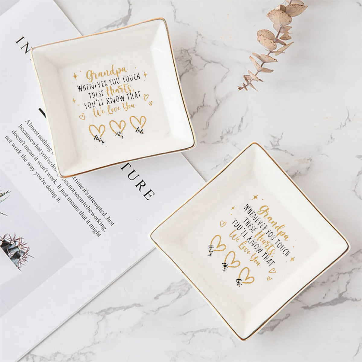 À chaque fois que vous le touchez - Cadeau pour maman, grand-mère, papa, grand-père - Porte-bijoux personnalisé