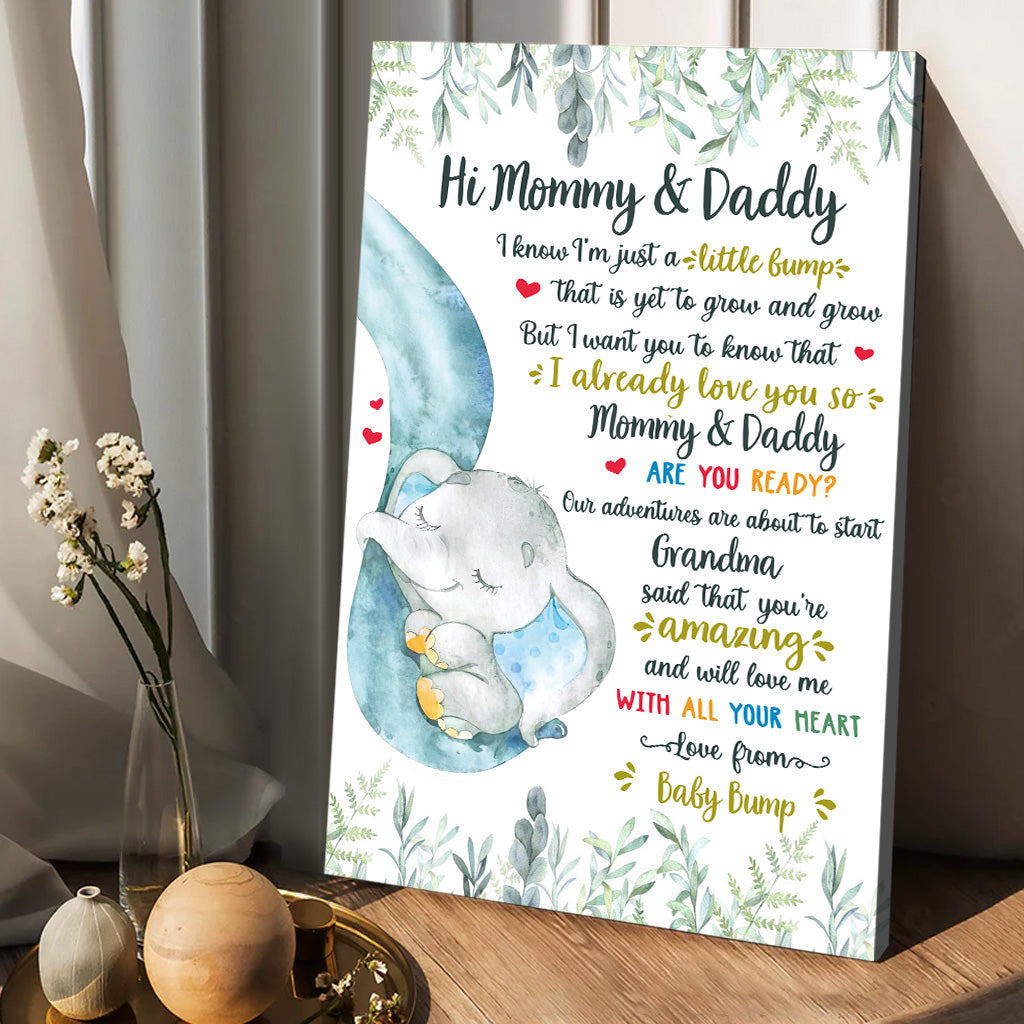 Amour du ventre rond - Toile et affiche personnalisées pour maman