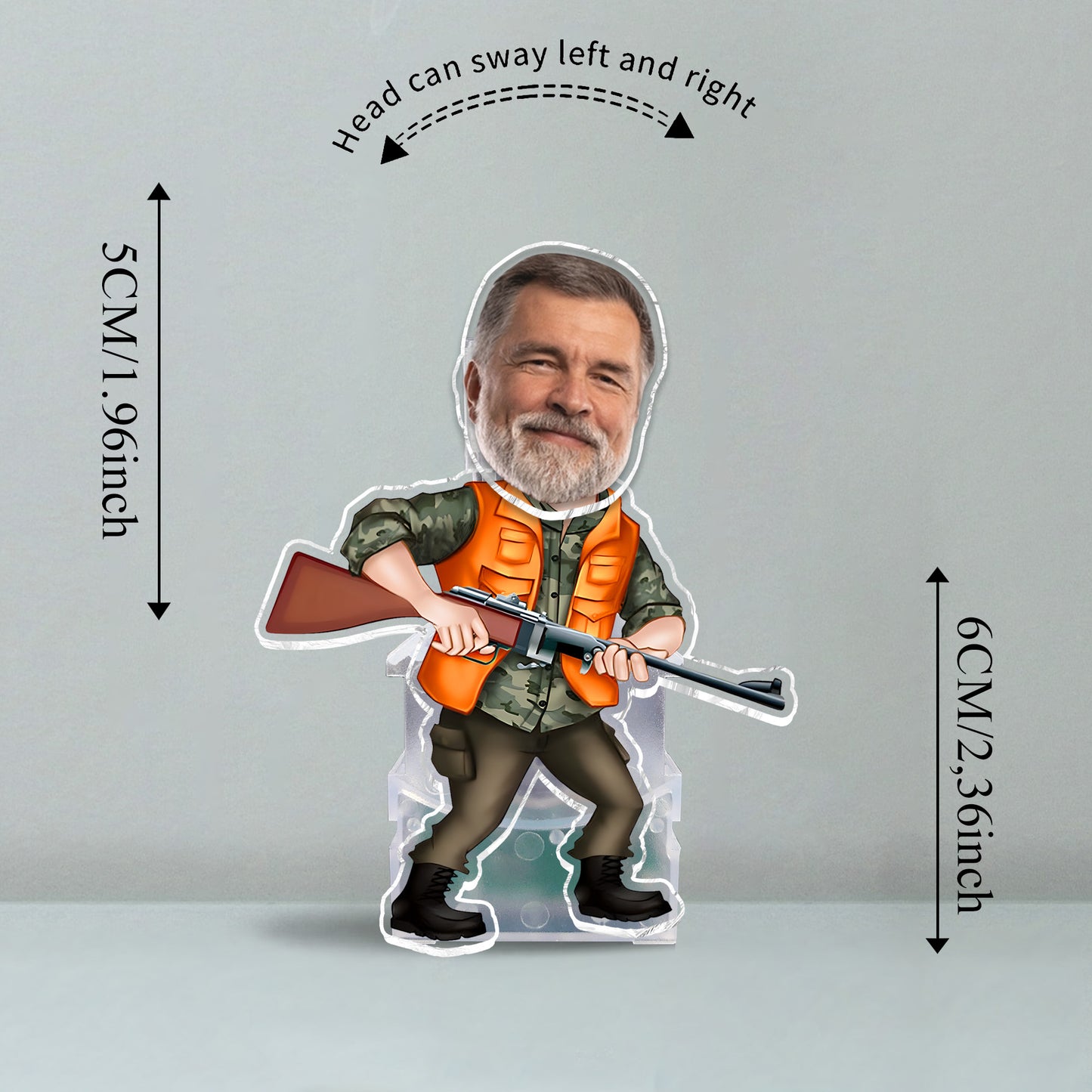 Chasseur passionné - Tête de fusil à secouer personnalisée pour la chasse