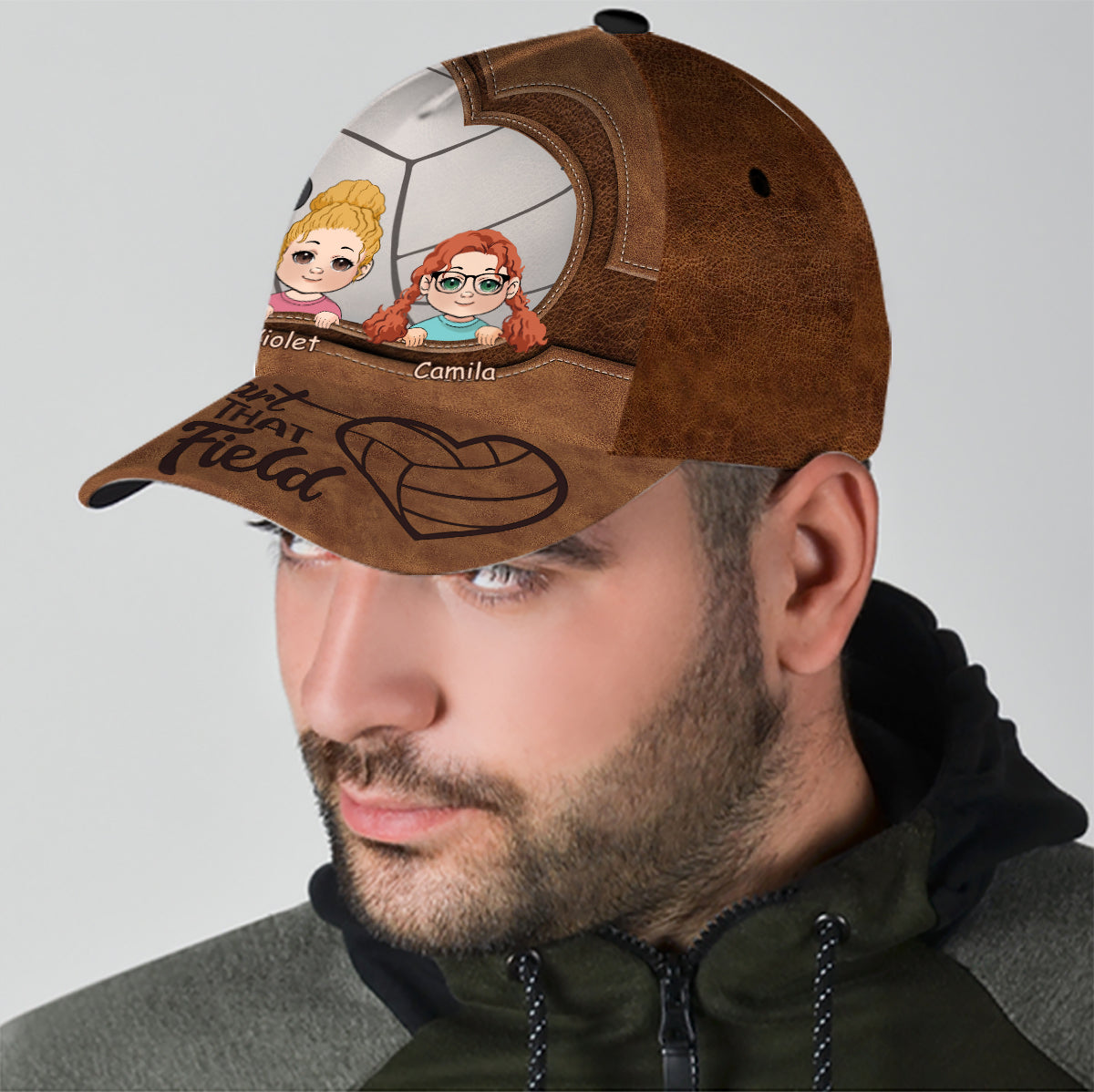 Mon cœur est sur ce terrain - Casquette de volleyball classique personnalisée