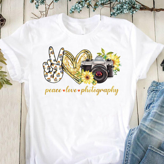 T-shirt et sweat à capuche Peace Love Photography