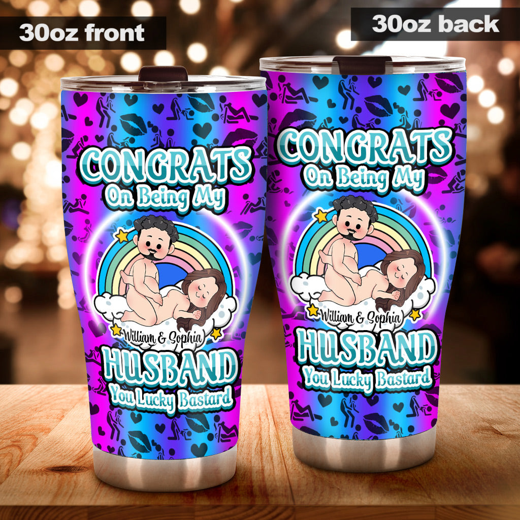 Congrats On Being My Husband - gift for boyfriend, girlfriend - Personalized Tumbler