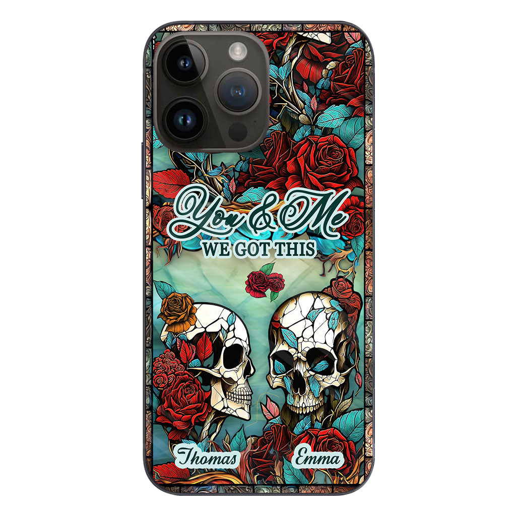 Couple de crânes - Cadeau crâne pour mari, femme, petit ami, petite amie - Coque de téléphone personnalisée