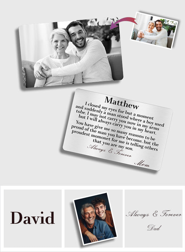 Tu m'as rendu si fier - Carte personnalisée pour portefeuille de fils