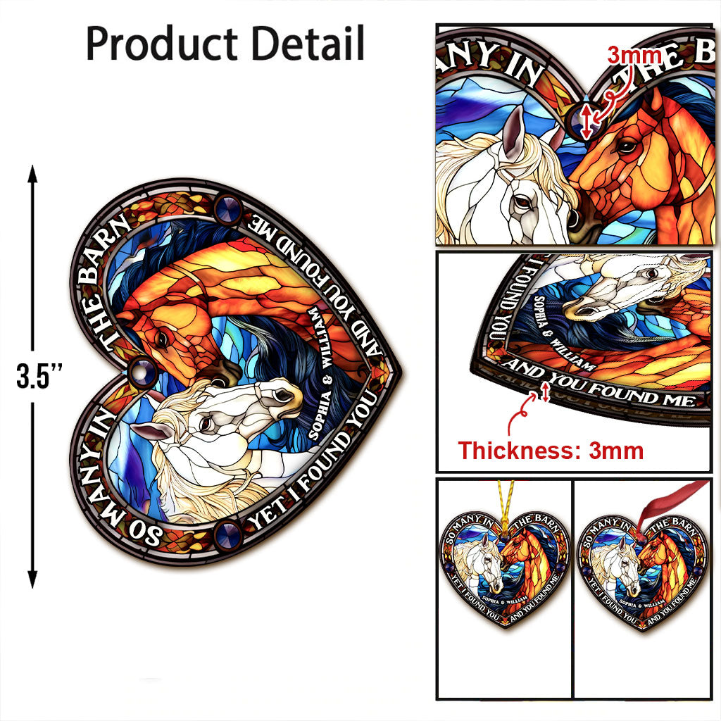 Tant de monde dans l'étable - Cadeau sur le thème du cheval pour mari, femme, petit ami, petite amie - Ornement personnalisé