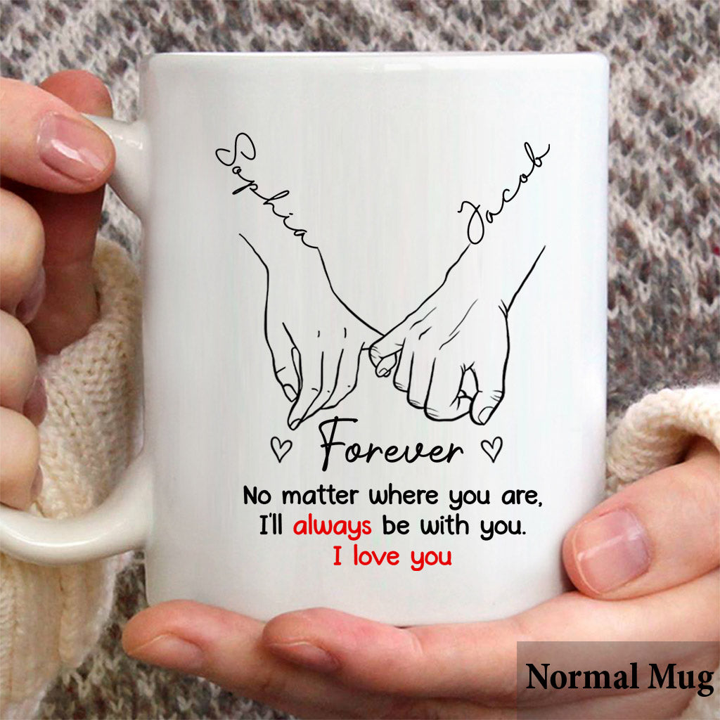 Je t'accompagnerai partout - Mug personnalisé pour couple