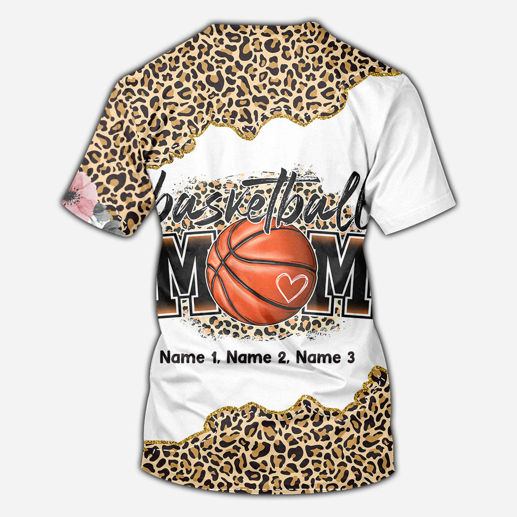 Basketball Mom Leopard - Personalized Basketball All Over Shirt