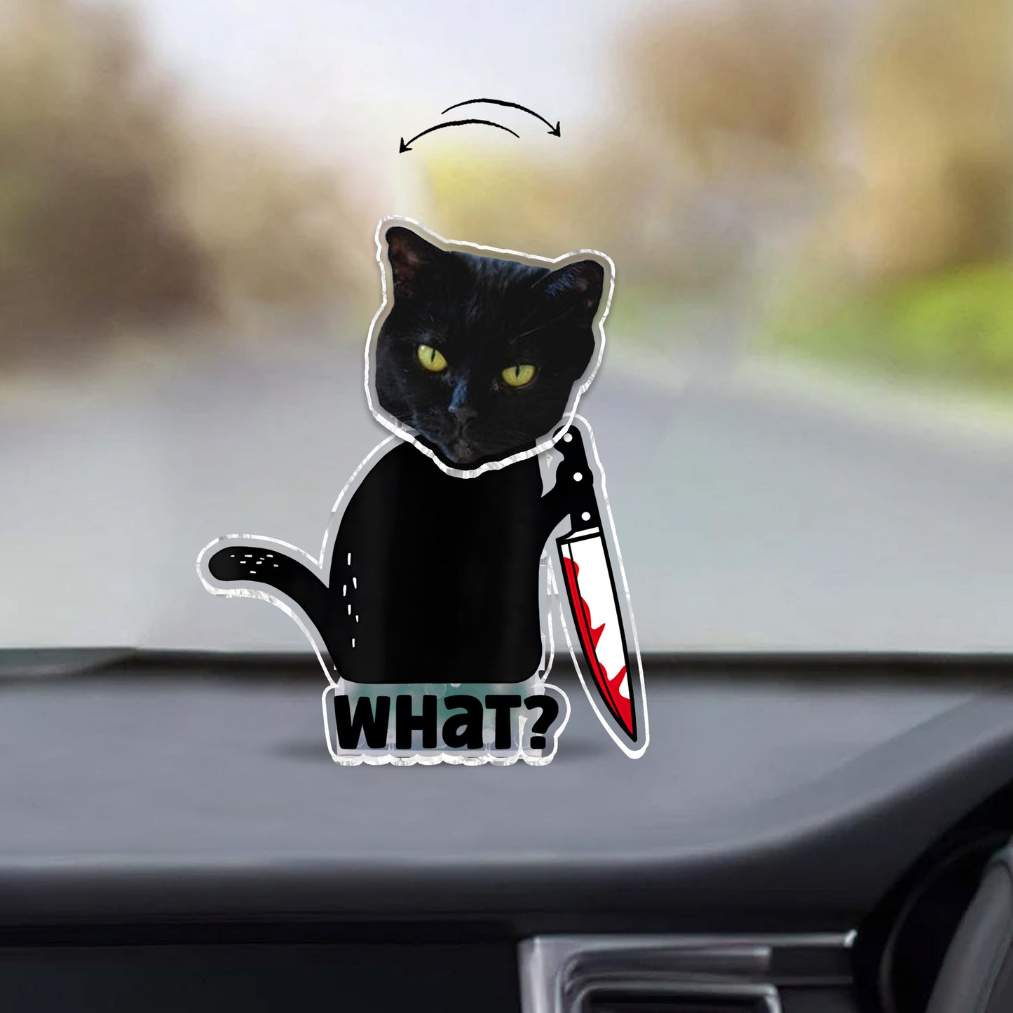 Quel chat noir cool ! - Cadeau chat noir pour amoureux des chats - Tête de chat personnalisée qui secoue