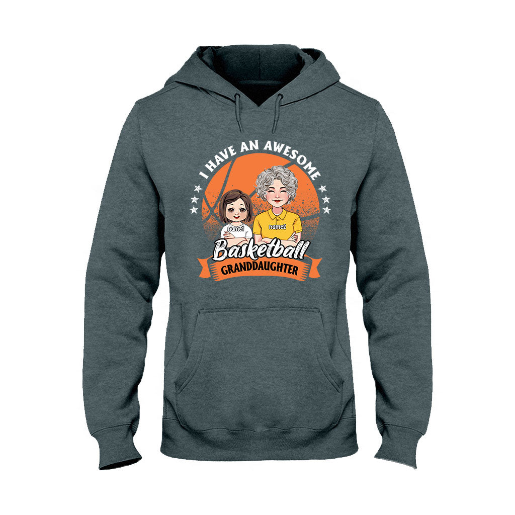 Awesome Basketball Granddaughter - Personalized Basketball T-shirt And Hoodie