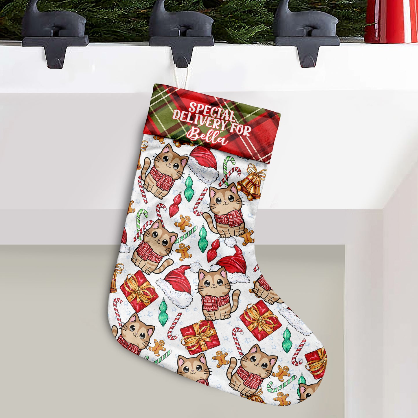 Noël Miaou - Chaussettes de Noël personnalisées pour chats