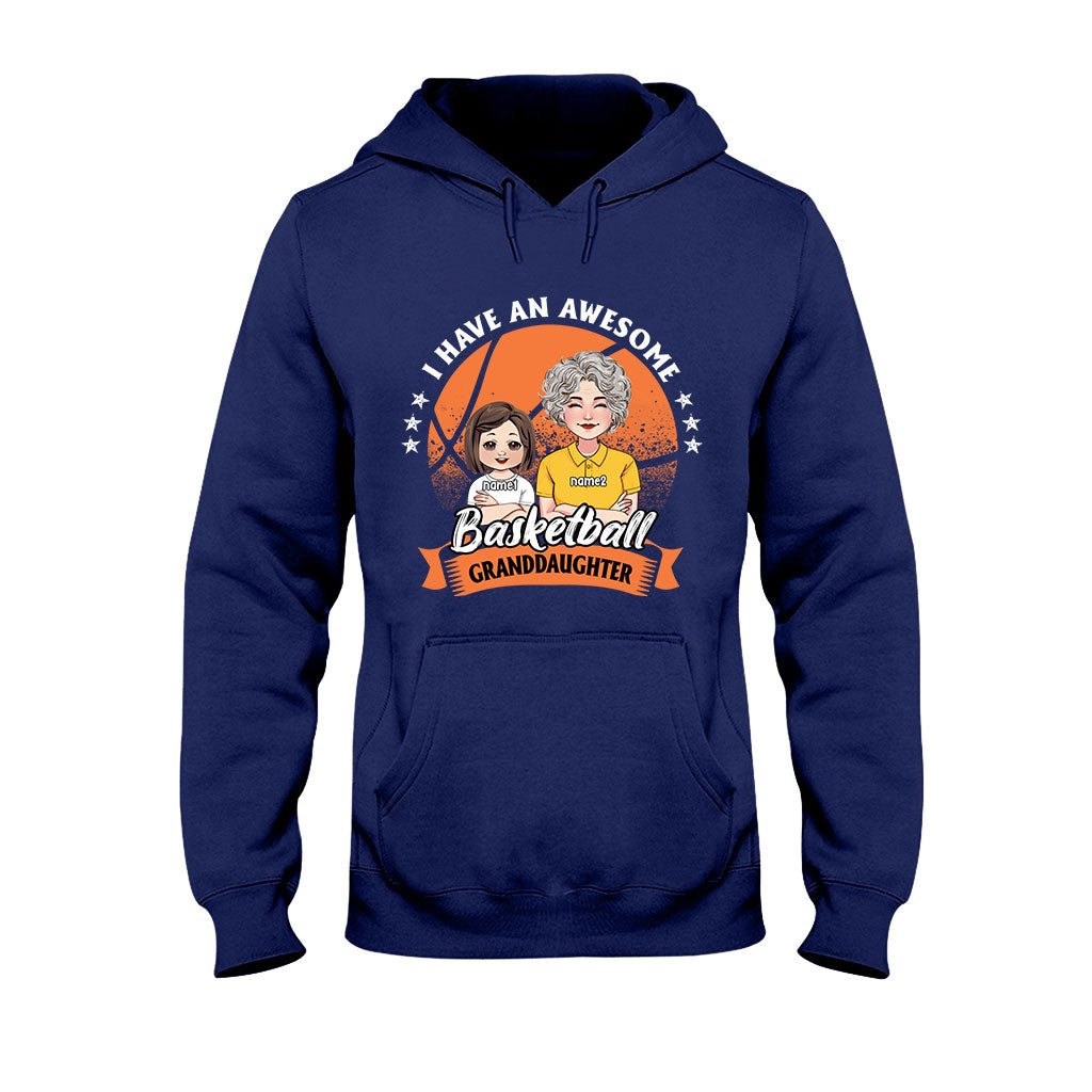 Awesome Basketball Granddaughter - Personalized Basketball T-shirt And Hoodie
