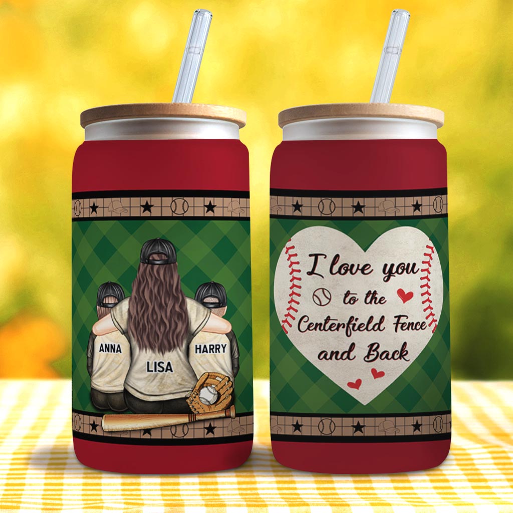 Mon cœur est sur ce terrain - Verre à canette personnalisé sur le thème du baseball