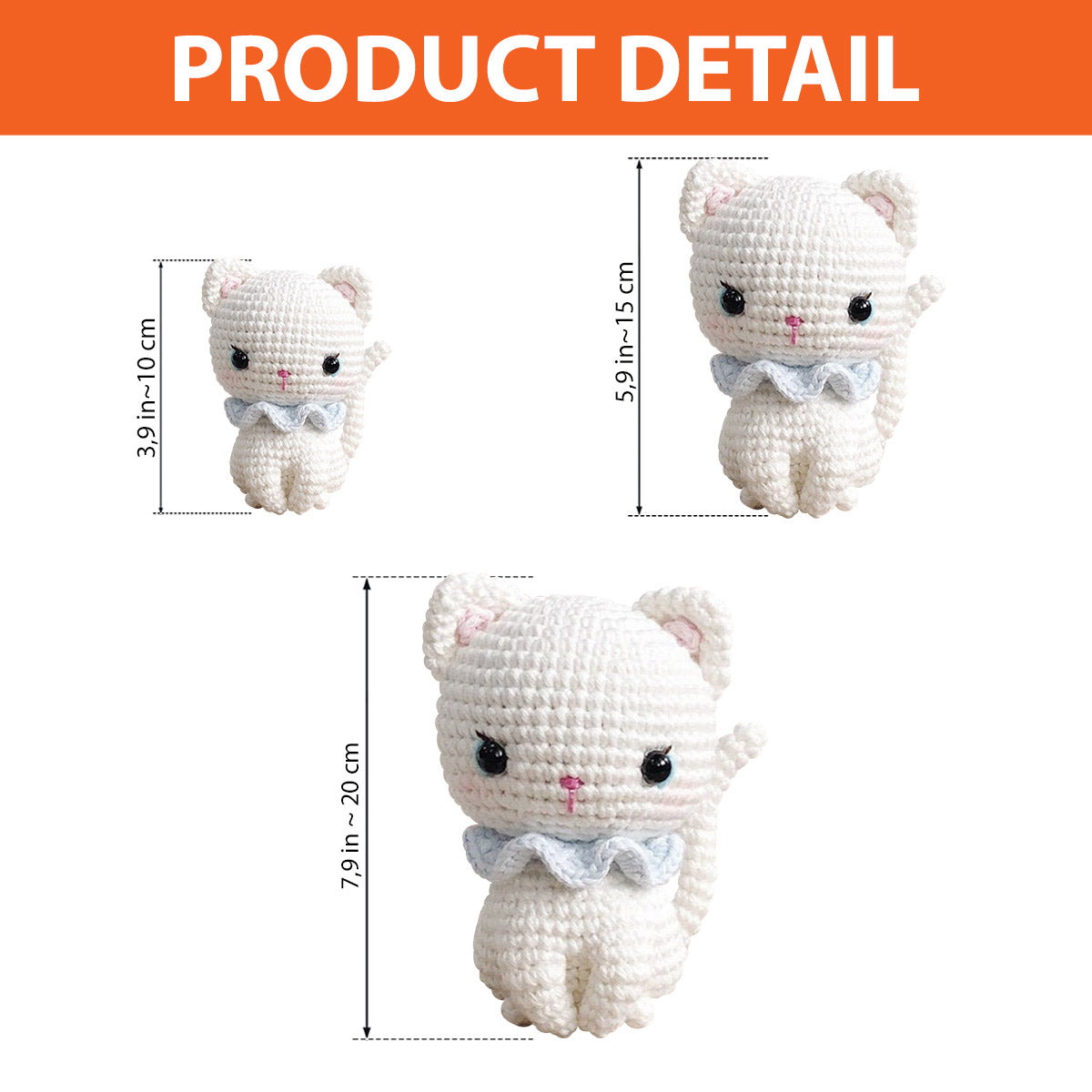 Chat amigurumi au crochet - Cadeau pour les amoureux des chats - Poupée tricotée à la main personnalisée