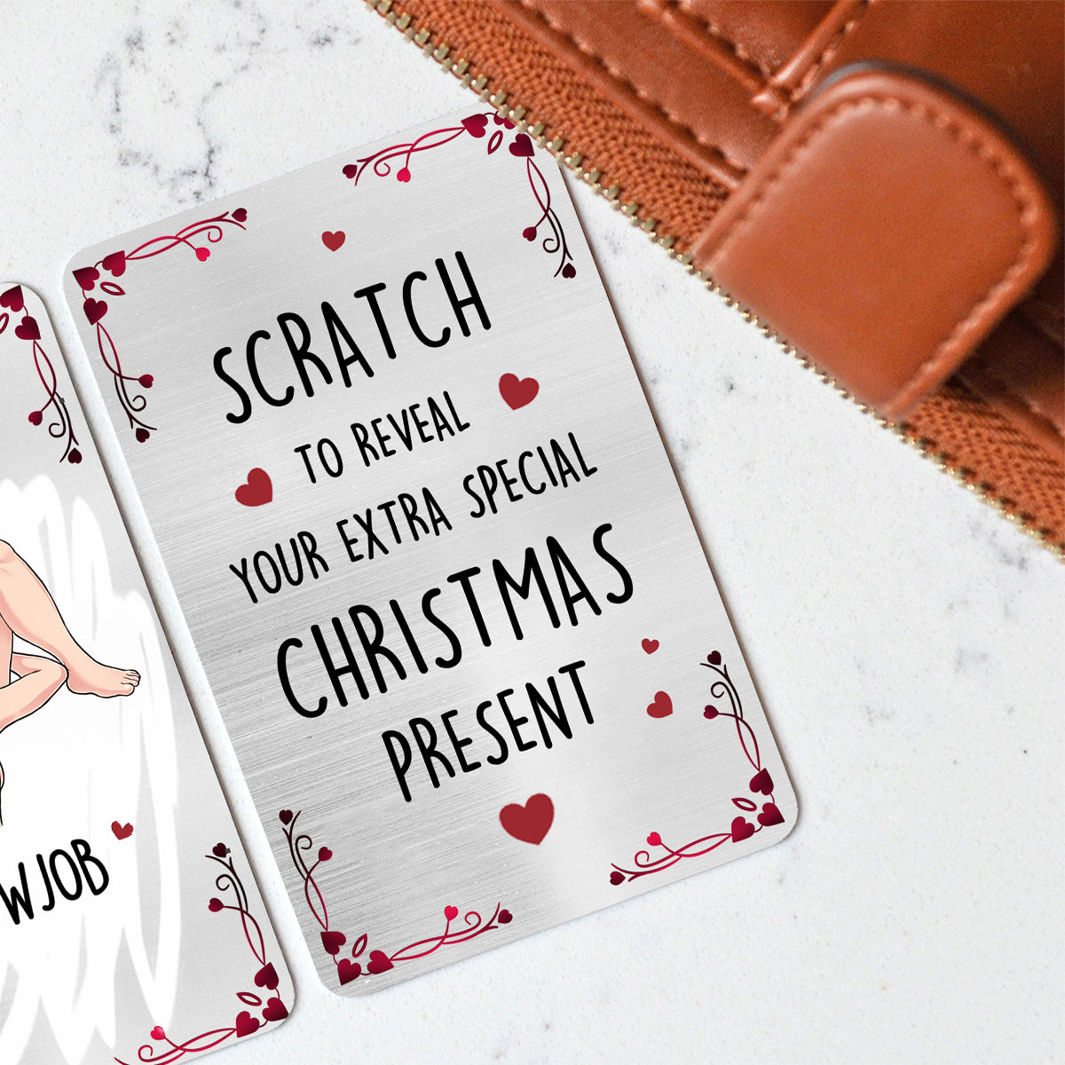 Carte à gratter personnalisée pour portefeuille de couple
