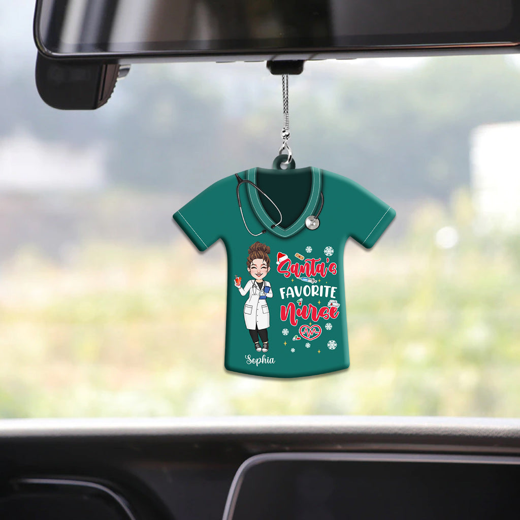 Santa's Favorite Nurse - Personalized Nurse Car Ornament