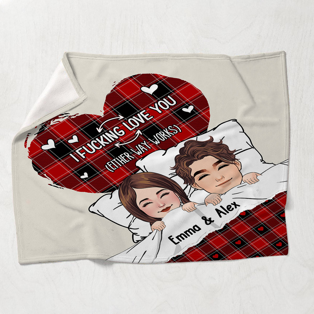 Je t'aime - Couverture personnalisée pour couple