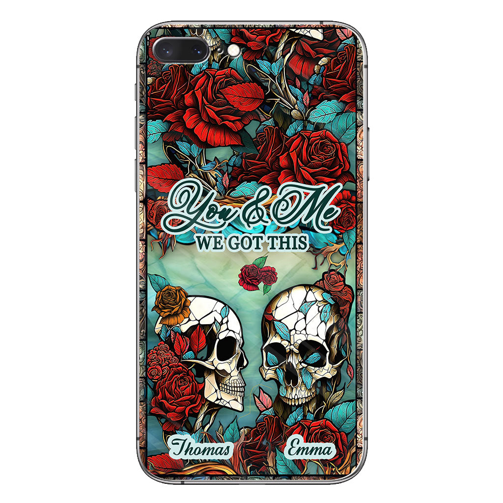 Couple de crânes - Cadeau crâne pour mari, femme, petit ami, petite amie - Coque de téléphone personnalisée