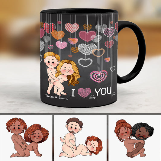 J'adore te voir nu(e) - Mug personnalisé pour couple